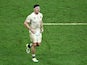 England's Tom Curry leaves the pitch as he is substituted off on October 21, 2023